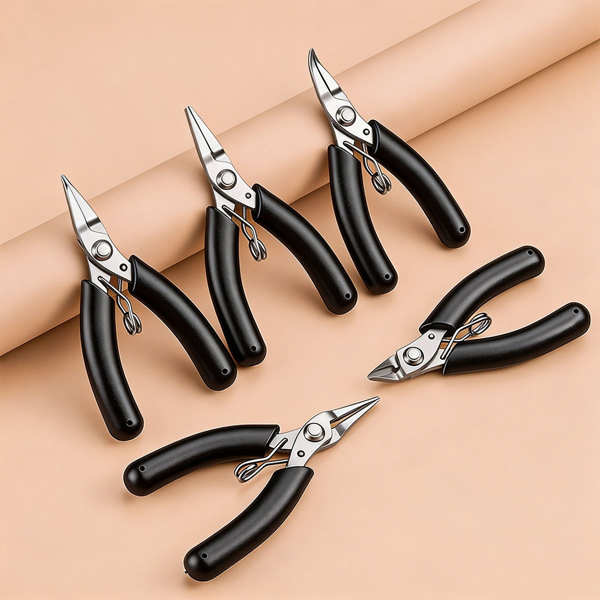 Jewelry Plier Set - คีมปากแหลมสแตนเลสขนาดเล็ก คีมปากโค้ง เครื่องมือทำเครื่องประดับ คีมสำหรับทำสร้อยข้อมือ DIY อุปกรณ์ทำเครื่องประดับ