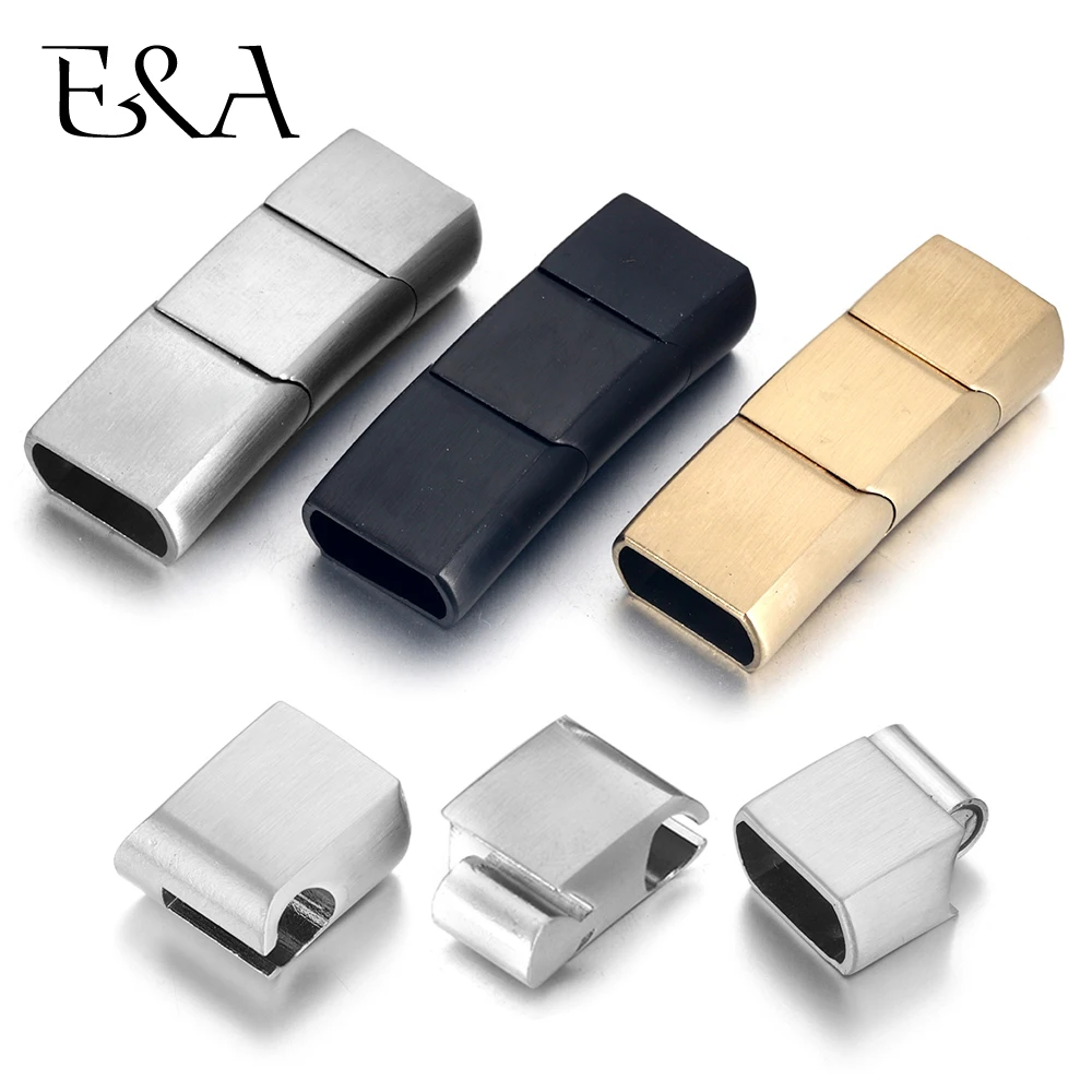 Jewelry Making Hardware - ขยายสแตนเลสสตีลสามชิ้นส่วนแม่เหล็ก Clasps 12*6 มม.8*5 มม.สําหรับสร้อยข้อมือหนัง DIY