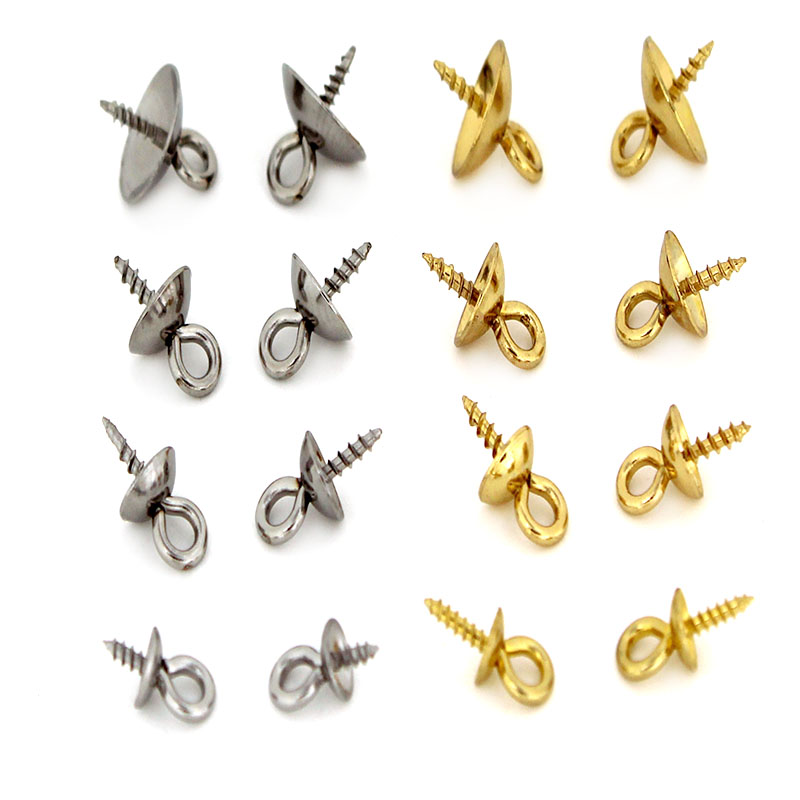 Jewelry Making Equipment - ตะขอเกี่ยวสแตนเลส 20 ชิ้น แบบเกลียว สำหรับร้อยลูกปัด ครึ่งเจาะรู
