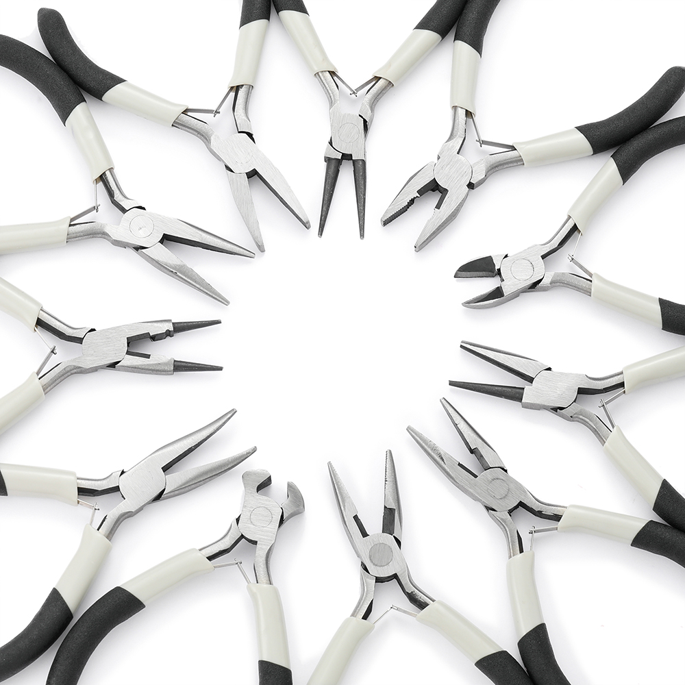 Jewelry Plier Set - เหล็กคาร์บอนสูงเครื่องประดับทํา Pilers ทนทานเข็มรอบจมูกตัดลวดเส้นทแยงมุมคีมสําหรับเครื่องประดับทําซ่อมเครื่องมือ