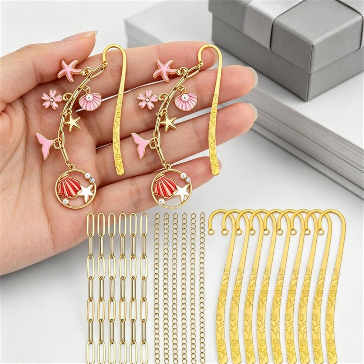 Jump Ring Assorted - 11·11COUPON ชุดทำบุ๊คมาร์ค DIY 164 ชิ้น บุ๊คมาร์คเปล่า