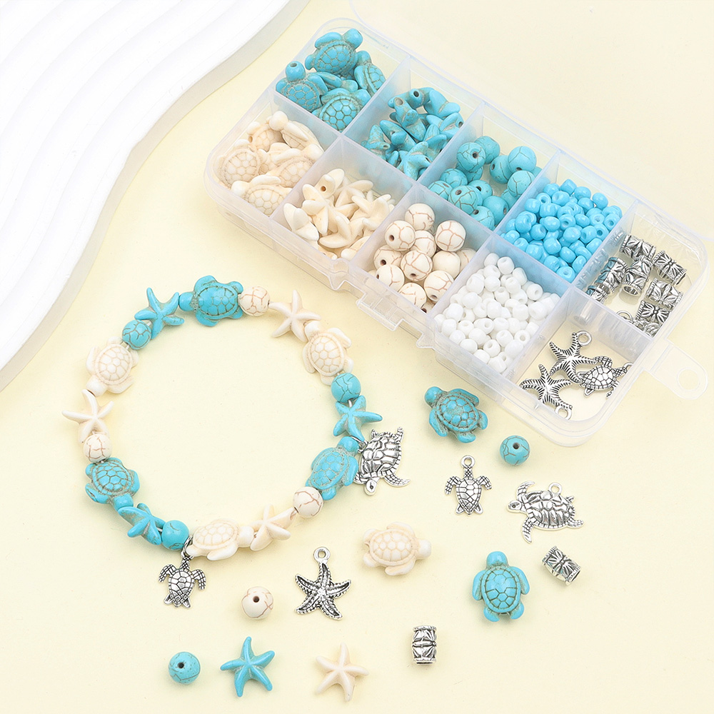 Jewelry Making For Birthday Party - 12/311/426/647pcs-สี Turquoise Turtle Series เครื่องประดับทําชุดสามารถใช้สําหรับ DIY