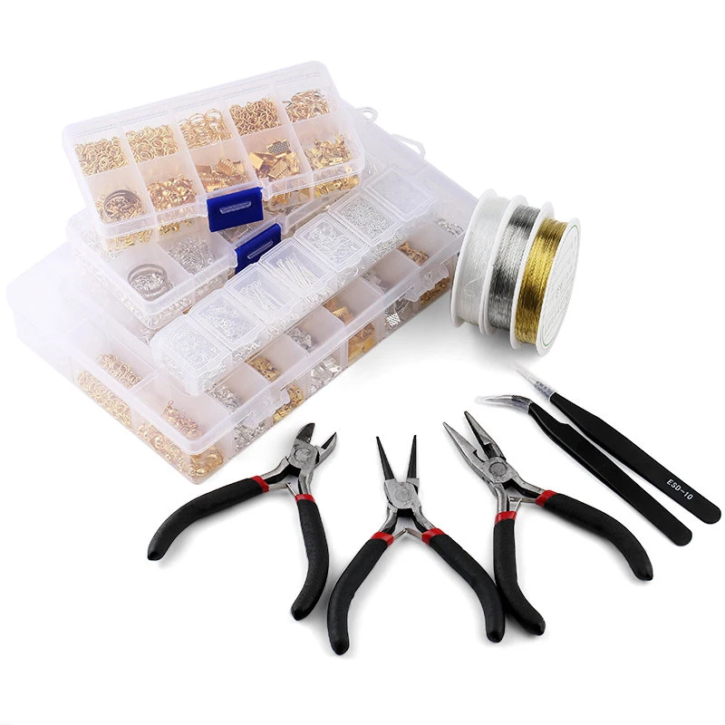 Jewelry Making Tool Kit - ผลการค้นหาเครื่องประดับชุดเครื่องมือเปิดแหวนกระโดด/Lobster Clasp/หาง/คลิปหัวเข็มขัด/DROP Kit/ตะขอต่างหู/สําหรับเครื่องประดับ DIY ทํา