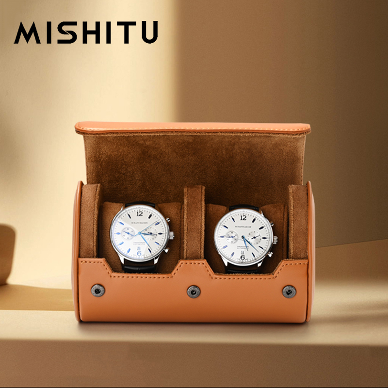 Jewelry Making Box - MISHITU 1/2/3-Slot นาฬิกาม้วนกระเป๋าเดินทางแบบพกพา Vintage หนังนาฬิกากล่องเก็บกระเป๋านาฬิกาผู้ชายของขวัญ