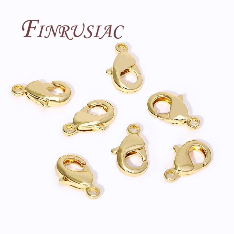 Jewelry Making Hardware - ตัวล็อกแบบก้ามปูชุบทอง 18K สำหรับสร้อยข้อมือ, ตัวล็อกแบบสปริงสำหรับเครื่องประดับ, อุปกรณ์ทำเครื่องประดับ DIY,