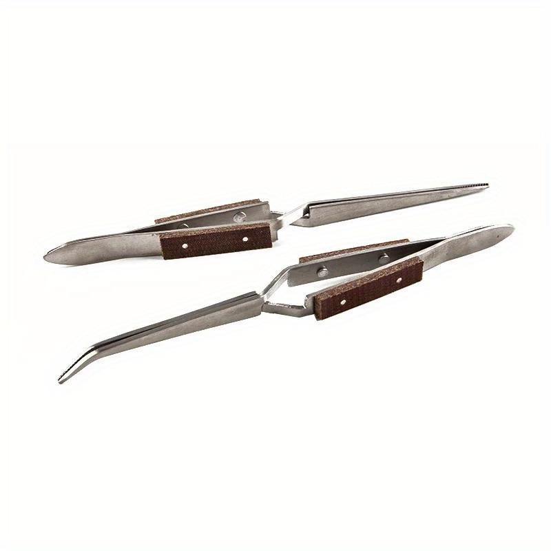 Jewelry Making Tool Kit - ชุด 2 ชิ้น คีมหนีบสแตนเลสแบบล็อคไขว้ ฉนวนกันความร้อน ปิดอัตโนมัติ