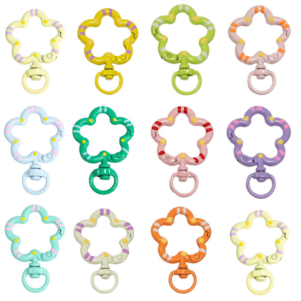 Jewelry Making Hardware - 5pcs ดอกไม้โลหะ Lobster Claw Clasps หมุน