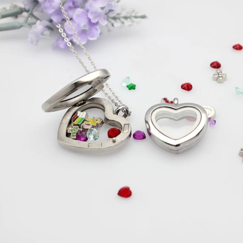 Jewelry Making For Birthday Party - จี้ล็อกเก็ตรูปหัวใจขนาด 24 มม. 30 มม. แบบลอยได้