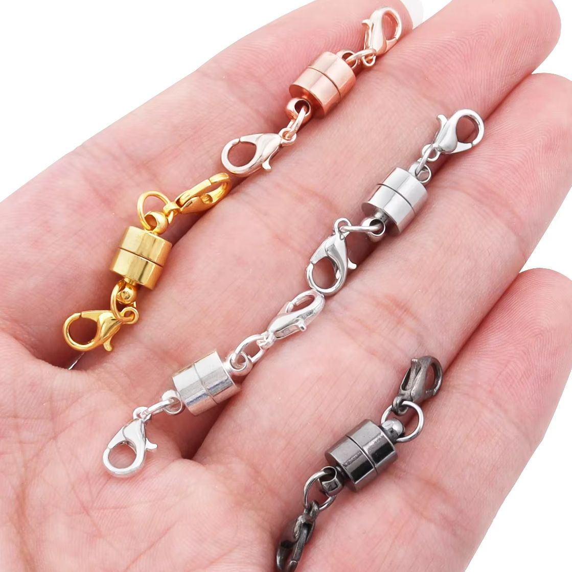 Jewelry Making Hardware - ตัวล็อคแม่เหล็ก 5 ชุด/ชุด พร้อมตัวล็อคแบบก้ามปู สำหรับทำเครื่องประดับ DIY