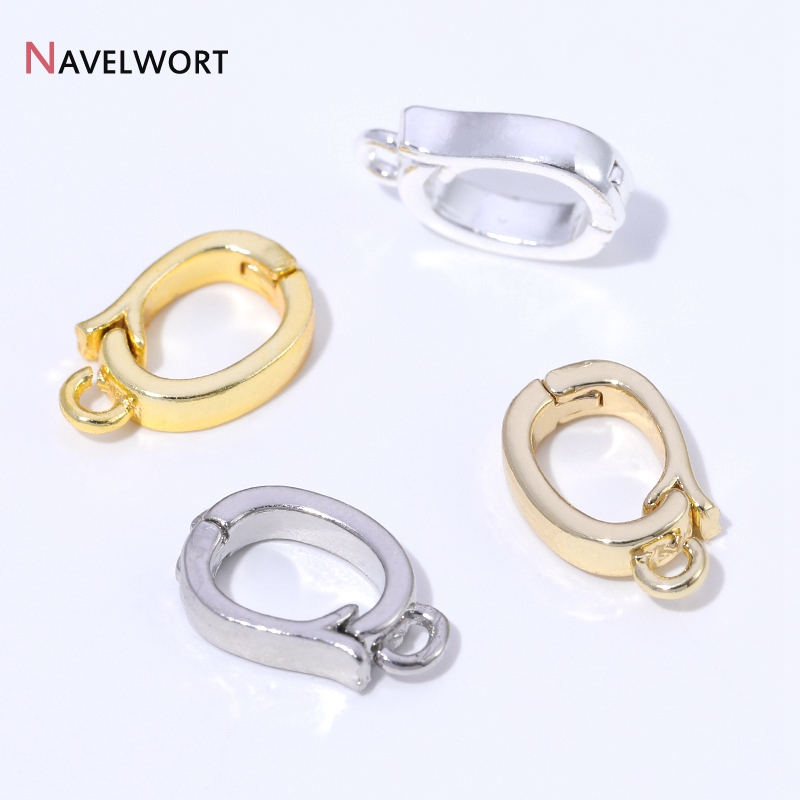 Jewelry Making Hardware - ตัวล็อกจี้แบบมีบานพับ ทำจากทองเหลืองชุบทอง 14K/18K สำหรับทำสร้อยคอ อุปกรณ์เสริมสำหรับทำจี้ วัสดุทำเครื่องประดับ