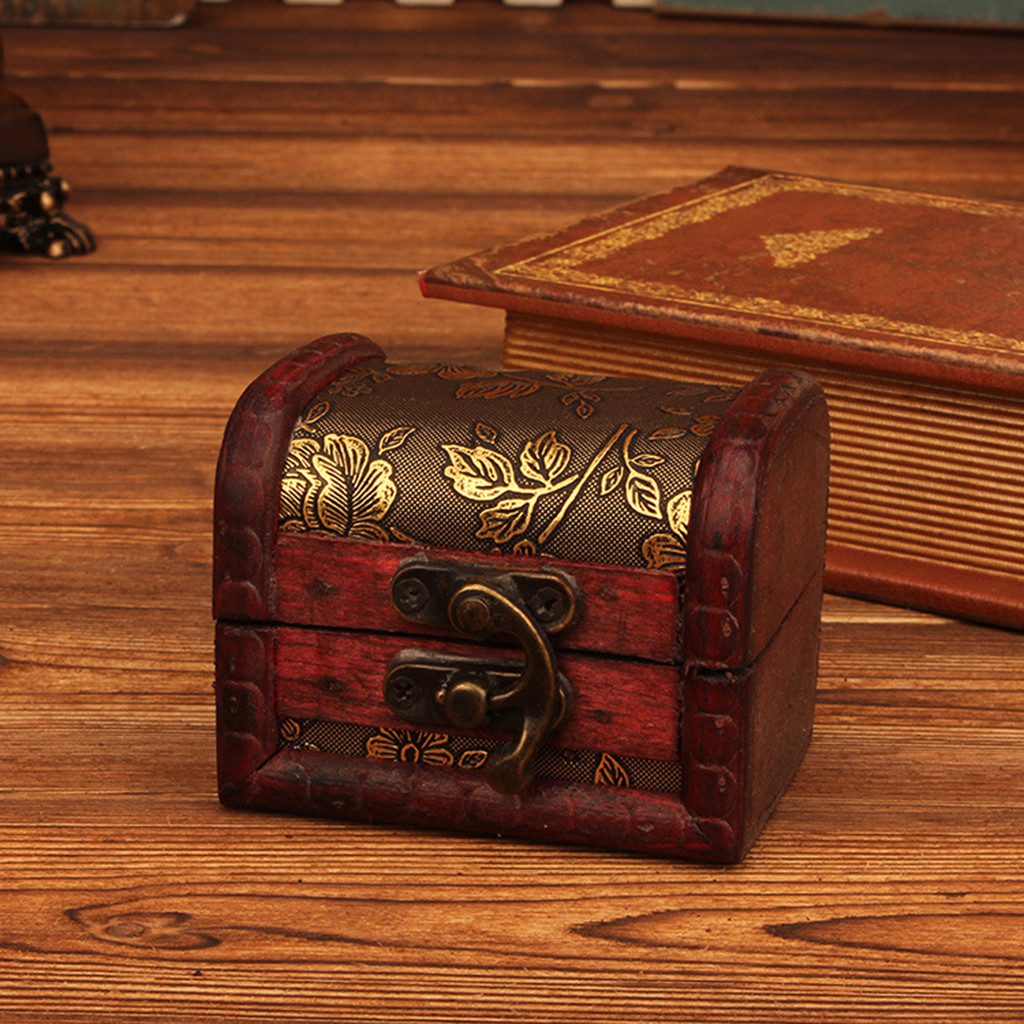 Jewelry Making Box - กล่องเครื่องประดับไม้สไตล์จีนโบราณพร้อมกุญแจล็อค กล่องเก็บของสำหรับแหวน เข็มกลัด กำไล ต่างหู ตุ้มหู