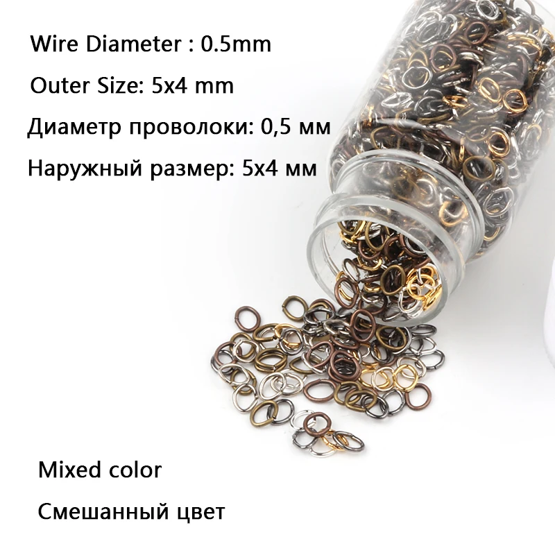 Jump Ring Assorted - 1500 + ชิ้นผสมสีโลหะรูปไข่แหวนกระโดดแยกตัวเชื่อมต่อสําหรับเครื่องประดับ DIY ทําค้นหาสร้อยข้อมือต่างหูอุปกรณ์เสริมขายส่ง