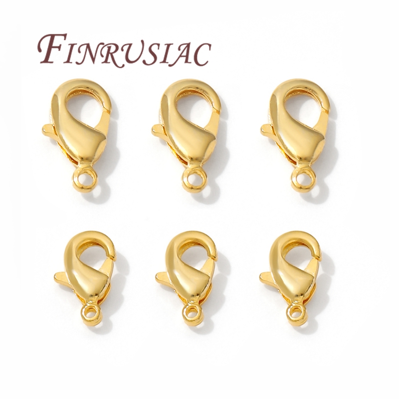 Jewelry Making Hardware - 10mm 12mm 18K Gold Plated Claspsกุ้งก้ามกรามสําหรับเครื่องประดับทํา,สร้อยข้อมือDIYสร้อยคออุปกรณ์เสริม,ตัวเชื่อมต่อClasp