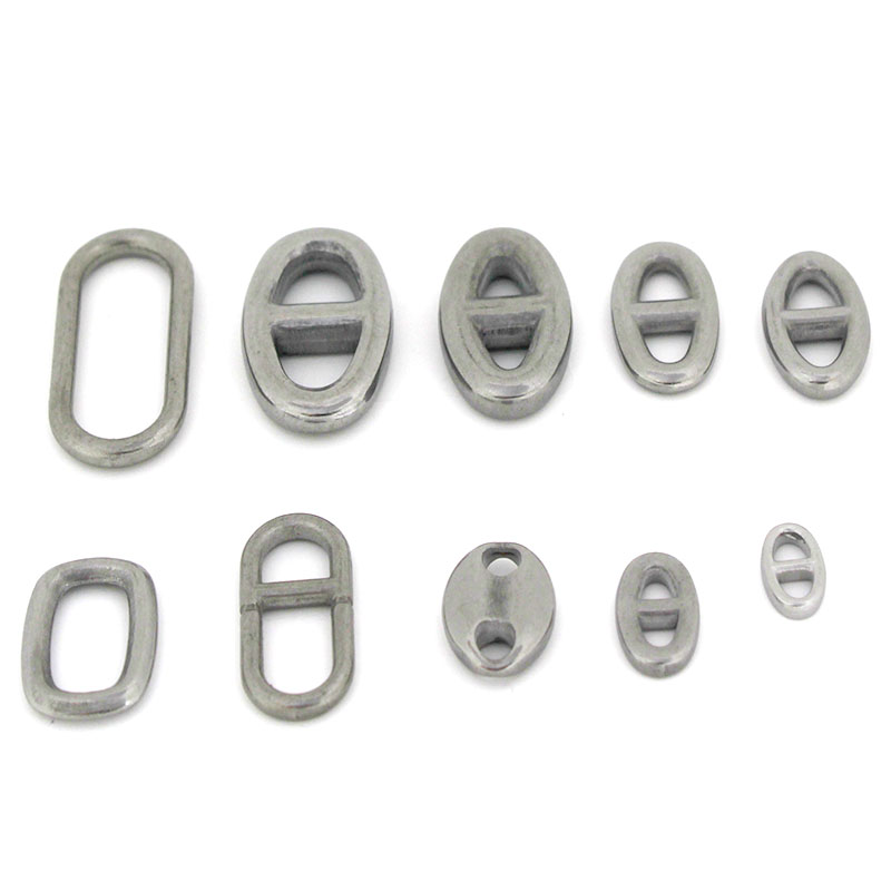 Jewelry Making Hardware - ตัวเชื่อมต่อรูปไข่สองรู สแตนเลส 10 ชิ้น อุปกรณ์ทำเครื่องประดับ