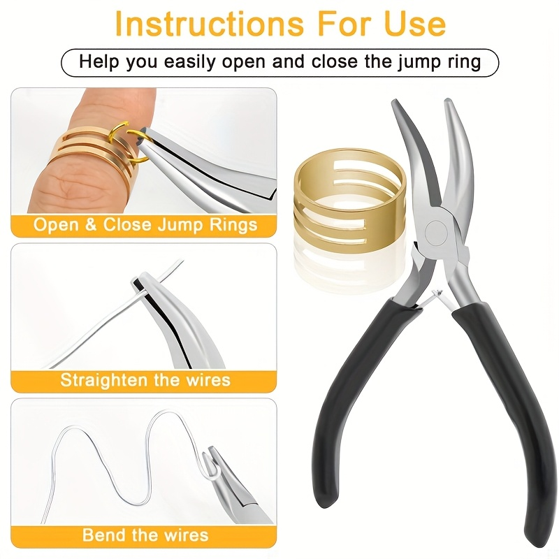คีมปากโค้ง 2 ชิ้น สีชมพู/ดำ/เห - Jewelry Plier Set บทวิจารณ์และราคา
