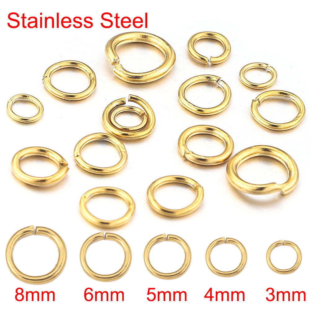 100pcs Lot 4 6 8 10 มม.สแตนเลส - Jump Ring Assorted บทวิจารณ์และราคา