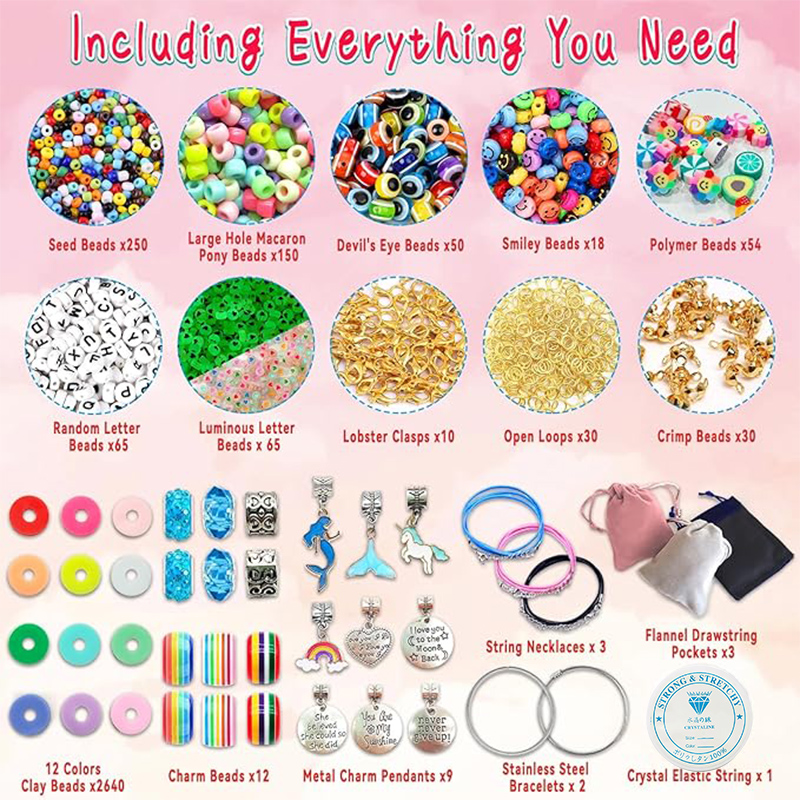 3400 ชิ้นลูกปัด Charms เครื่อง - Jewelry Making For Birthday Party บทวิจารณ์และราคา