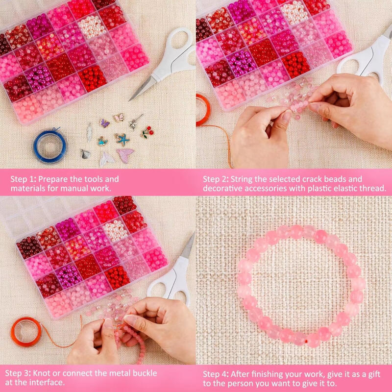 ลูกปัดแก้ว 24 สี ขนาด 6 มม. ชุ - Jewelry Making Tool Kit บทวิจารณ์และราคา