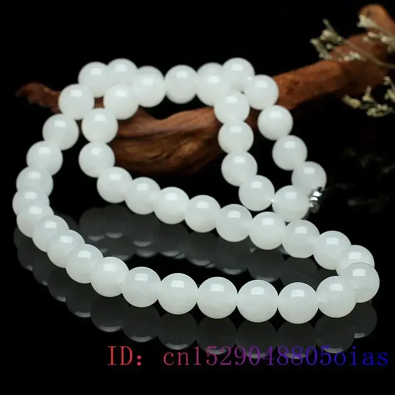 สีขาวหยกลูกปัดสร้อยคอลูกปัดธรร - Jewelry Making Parts บทวิจารณ์และราคา