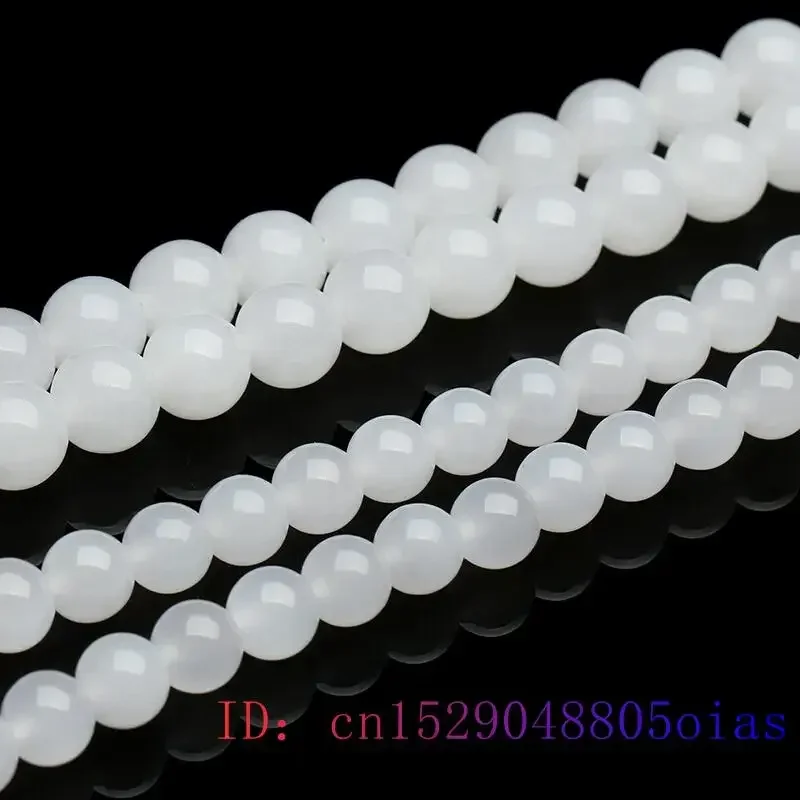 สีขาวหยกลูกปัดสร้อยคอลูกปัดธรร - Jewelry Making Parts บทวิจารณ์และราคา