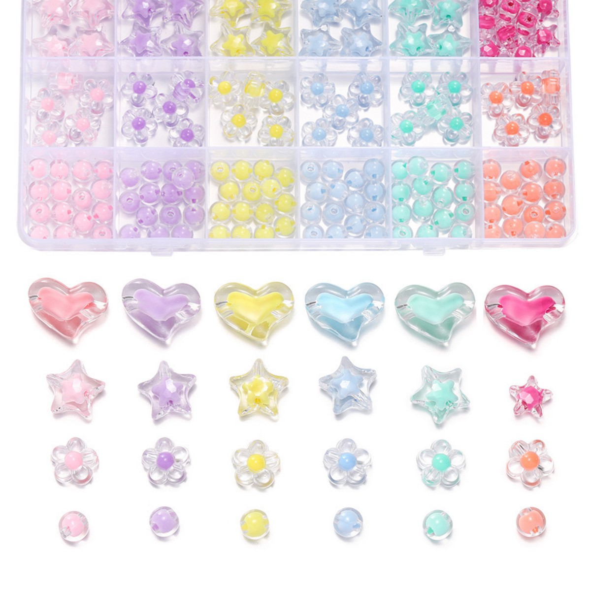 ลูกปัดอะคริลิครูปหัวใจ 174 ชิ้ - Jewelry Making For Birthday Party บทวิจารณ์และราคา