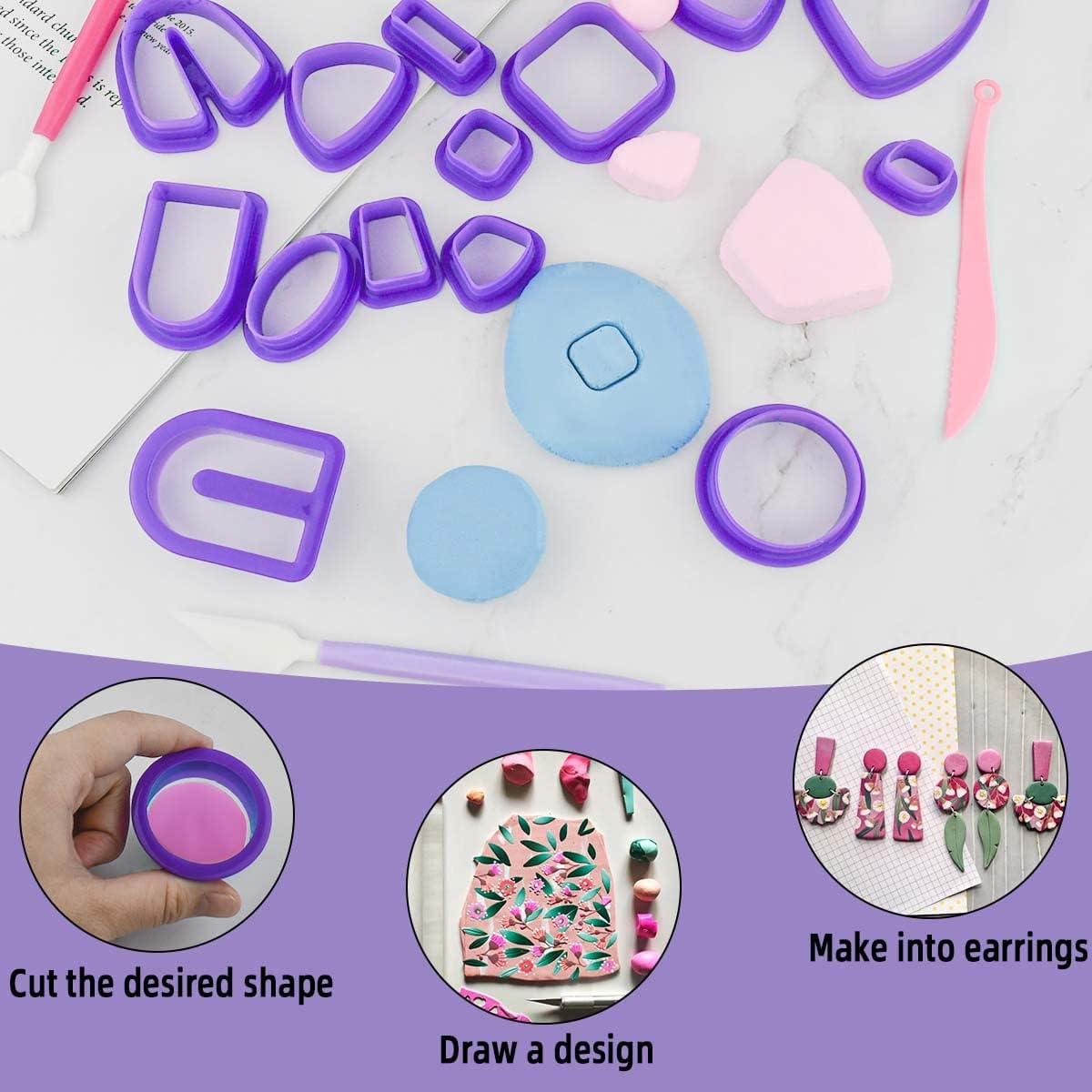 Polymer Clay ต่างหูทําชุดรวม 1 - Jewelry Making Tool Kit บทวิจารณ์และราคา