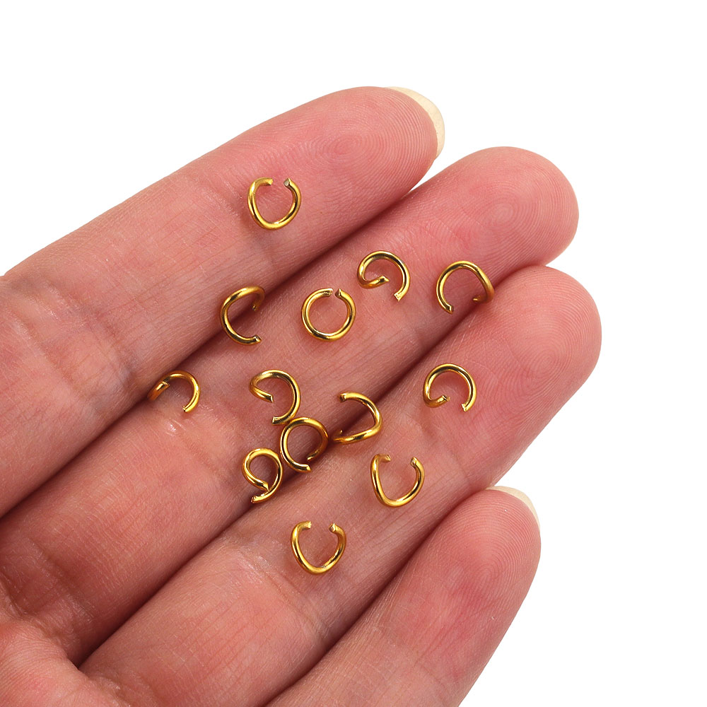 100 ชิ้น Gold Plated สแตนเลสสต - Jump Ring Assorted บทวิจารณ์และราคา