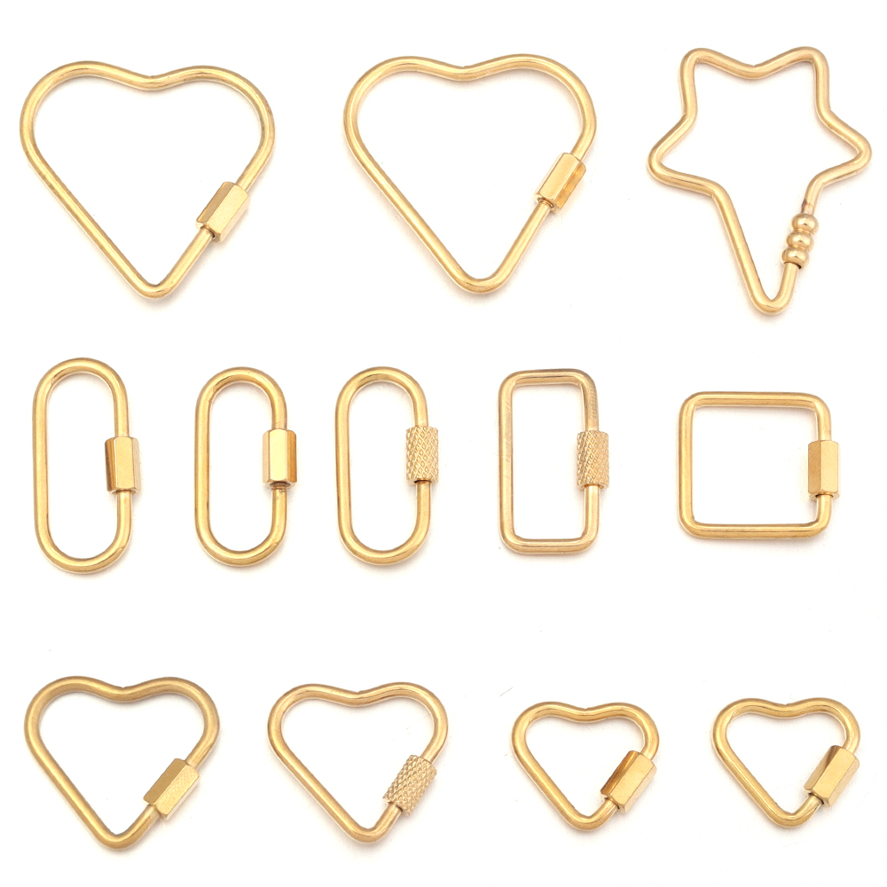 สแตนเลสสตีลทองคำสกรูหัวใจ Cara - Jewelry Making Articles บทวิจารณ์และราคา