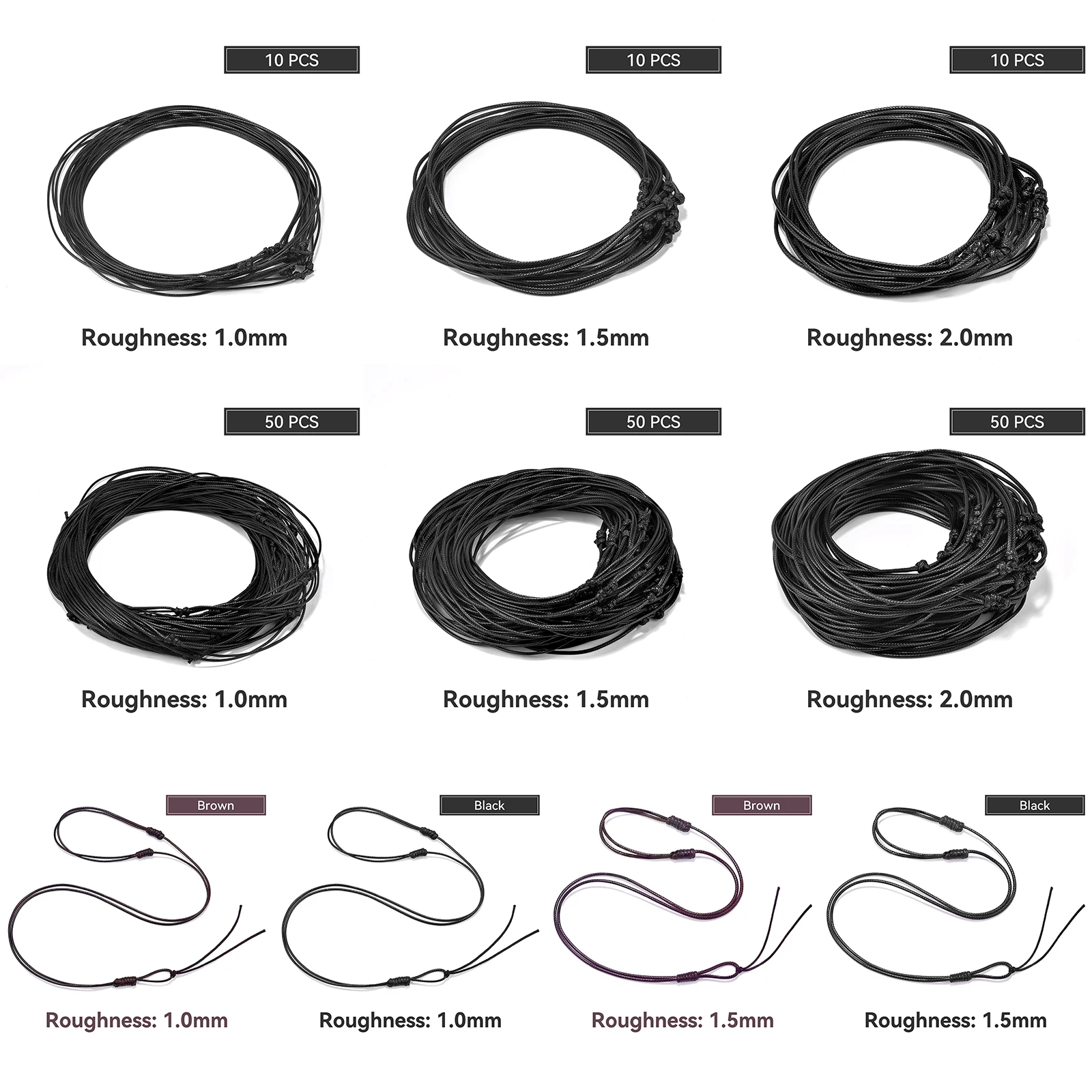 สร้อยคอแบบปรับได้ 1/10/50 ชิ้น - Jewelry Making Knots บทวิจารณ์และราคา