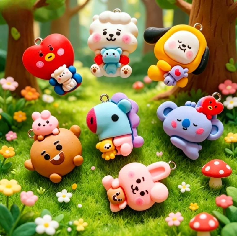 ชุด 7 ชิ้น BT21 ชาร์มการ์ตูนเร - Jewelry Making Articles บทวิจารณ์และราคา