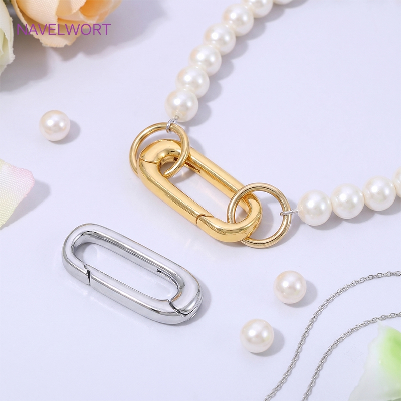 ตัวล็อคแบบสปริงรูปวงรีชุบทอง 1 - Jewelry Making Articles บทวิจารณ์และราคา