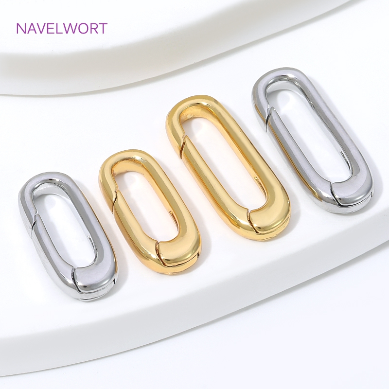 ตัวล็อคแบบสปริงรูปวงรีชุบทอง 1 - Jewelry Making Articles บทวิจารณ์และราคา