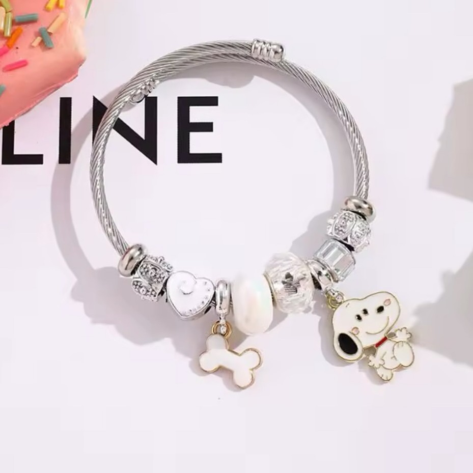 สร้อยข้อมือลูกปัดรูปหัวใจลายกา - Jewelry Making Parts บทวิจารณ์และราคา