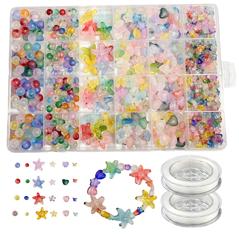 ลูกปัดอะคริลิกแบบหลวมสีทองด้าน - Jewelry Making Box บทวิจารณ์และราคา