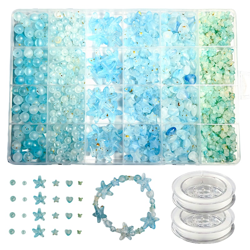 ลูกปัดอะคริลิกแบบหลวมสีทองด้าน - Jewelry Making Box บทวิจารณ์และราคา