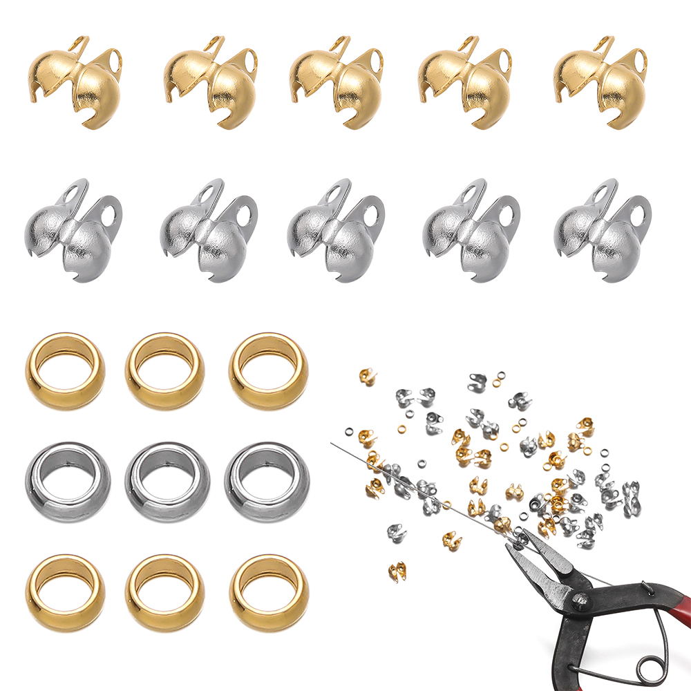 1 ชุดสแตนเลสสตีล CRIMP ลูกปัดเ - Jewelry Making Knots บทวิจารณ์และราคา