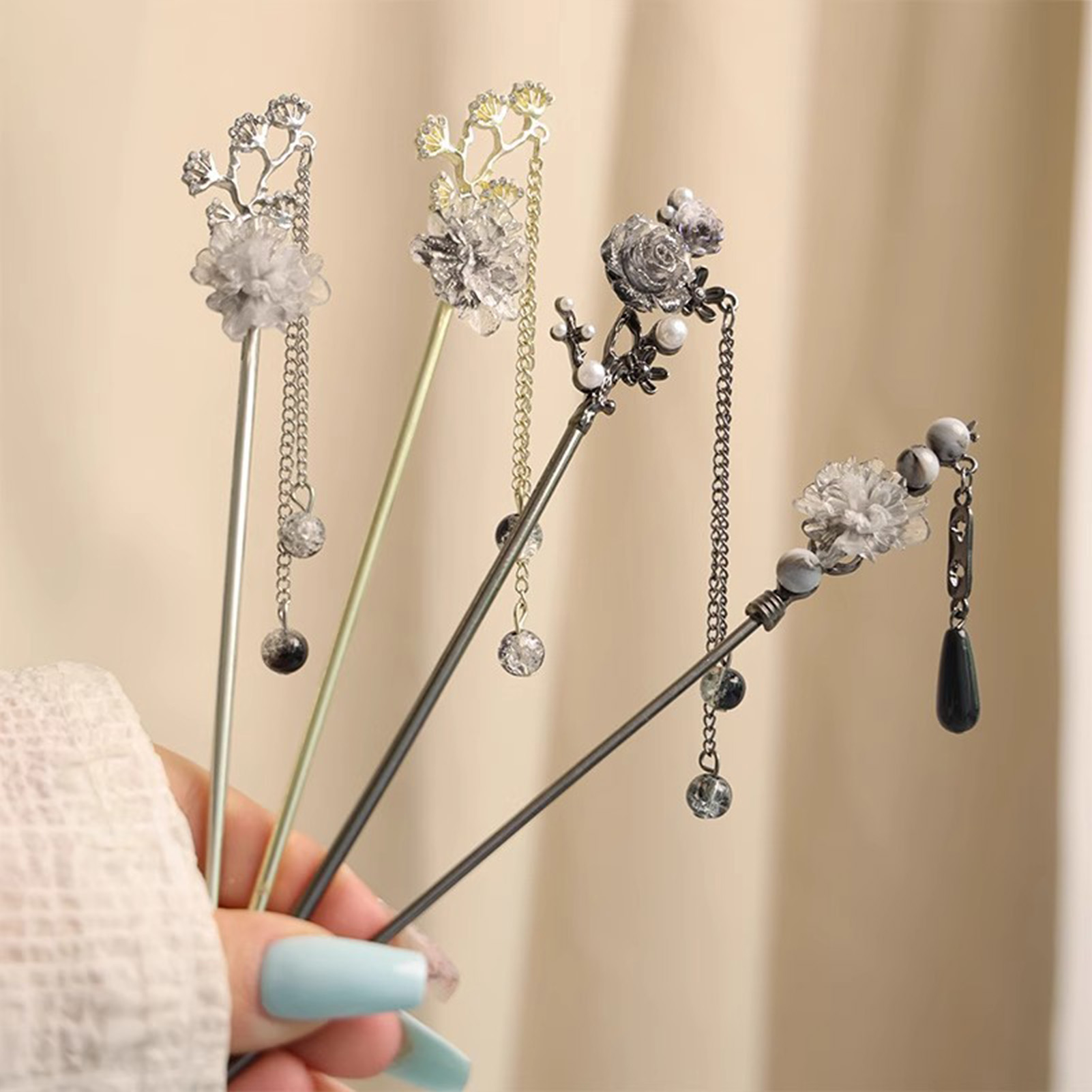 กิ๊บติดผมรูปดอกไม้สุดหรู วัสดุ - Jewelry Making Parts บทวิจารณ์และราคา