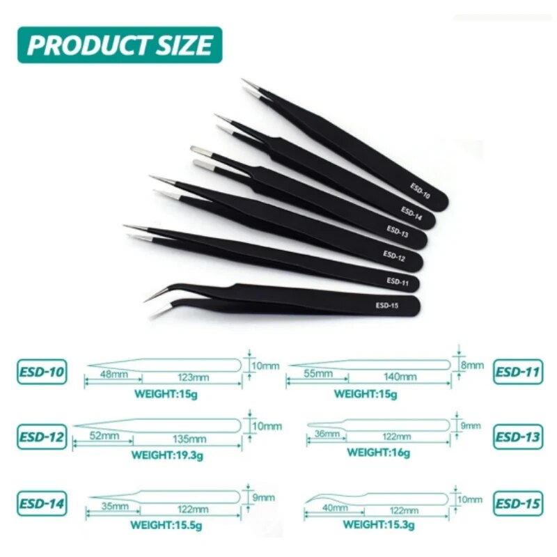 สแตนเลสโค้งตรงสีดําแหนบเล็บ Ar - Jewelry Making Tool Kit บทวิจารณ์และราคา