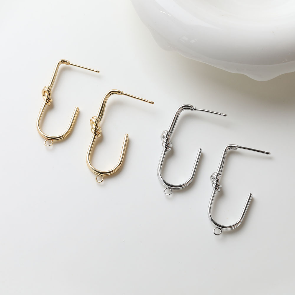 2PCS Dainty U-รูปผูกปมหูStudsต - Jewelry Making Knots บทวิจารณ์และราคา
