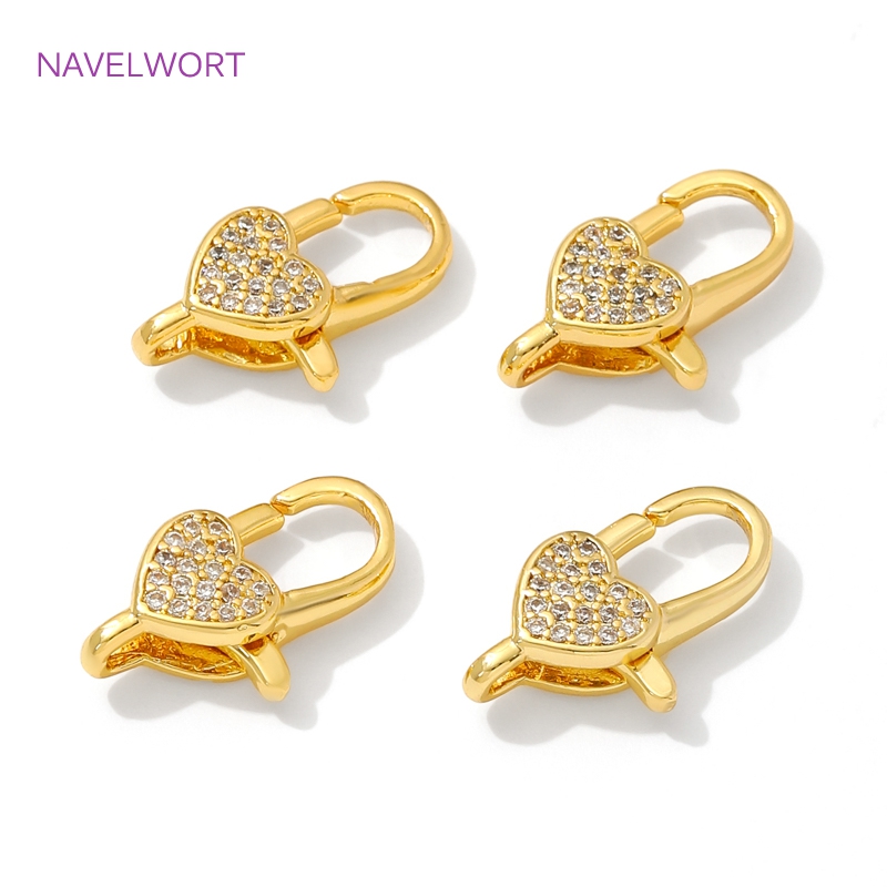 18K Gold PlatedฝังZirconหัวใจก - Jewelry Making Articles บทวิจารณ์และราคา