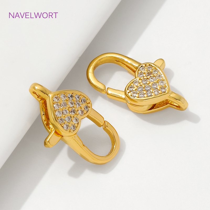 18K Gold PlatedฝังZirconหัวใจก - Jewelry Making Articles บทวิจารณ์และราคา