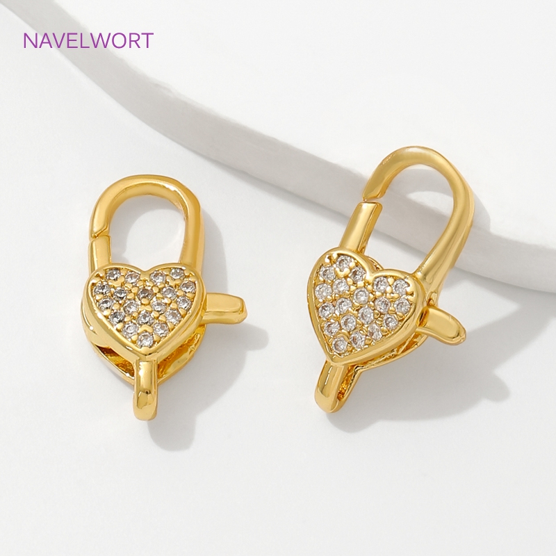 18K Gold PlatedฝังZirconหัวใจก - Jewelry Making Articles บทวิจารณ์และราคา
