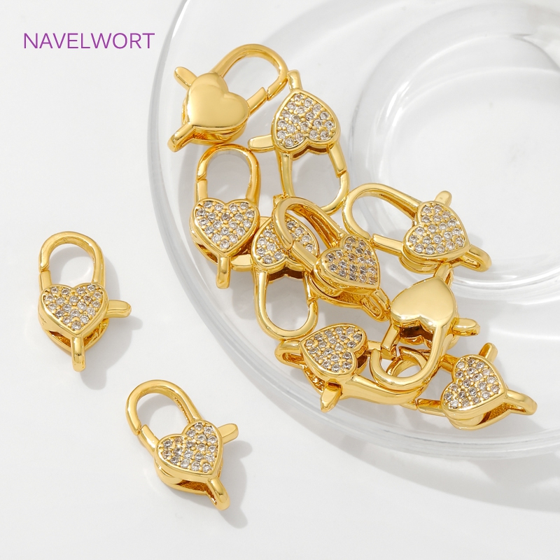 18K Gold PlatedฝังZirconหัวใจก - Jewelry Making Articles บทวิจารณ์และราคา